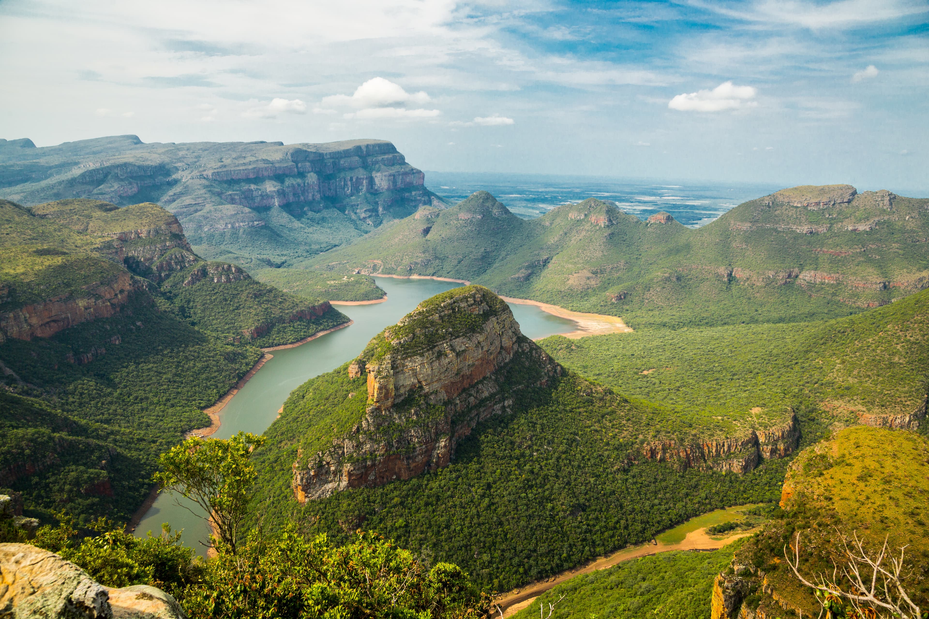 Lake and mountains landscape